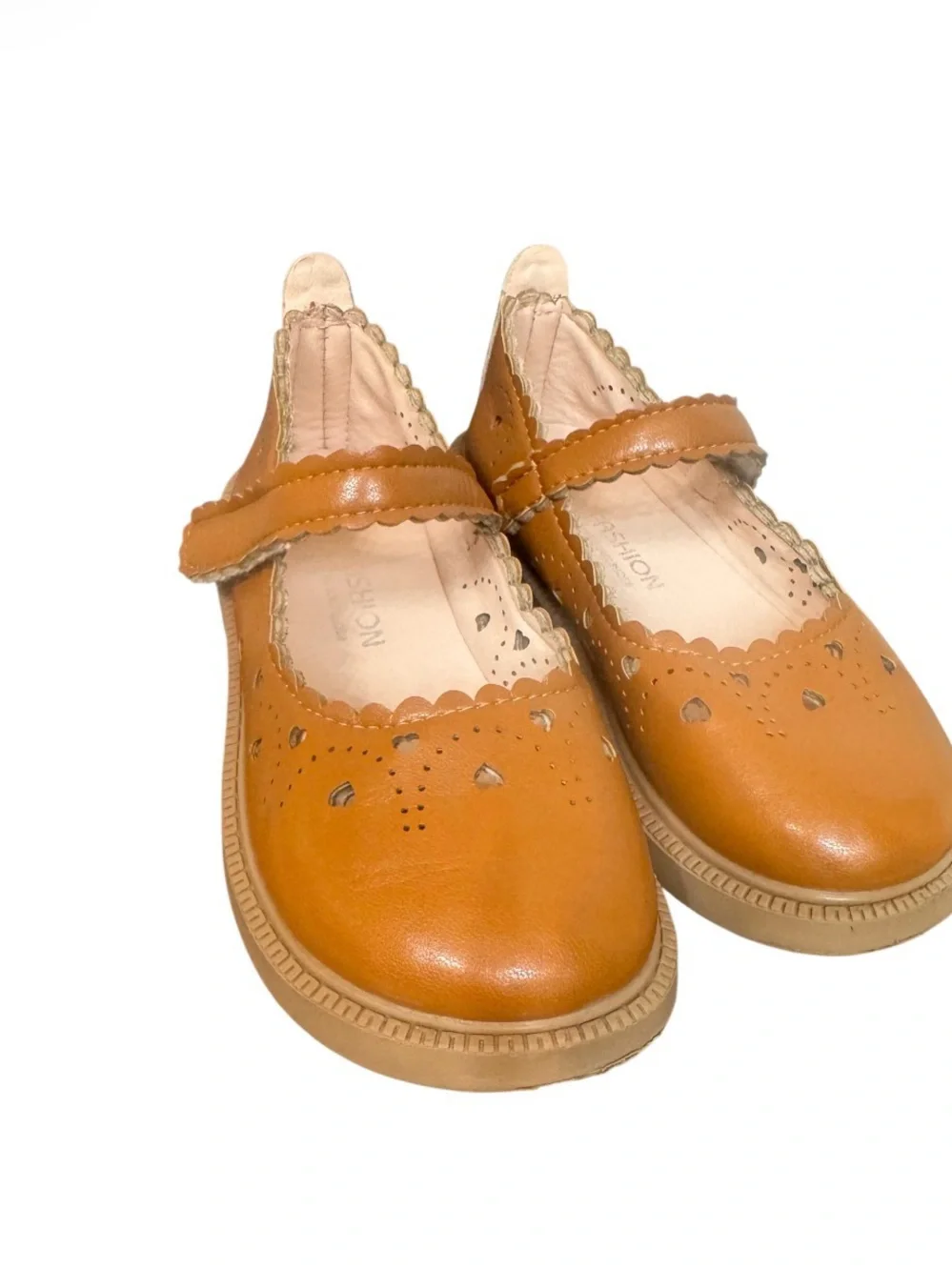 MYA Fashion FROM Marie Nicole heart cut brown Mary Jane dress shoes size 30 12
